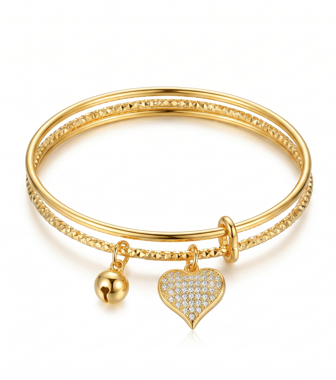 Heart Bell Charm Bracelet