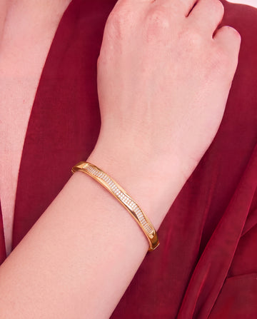 Diagonal Pave Panel Bangle