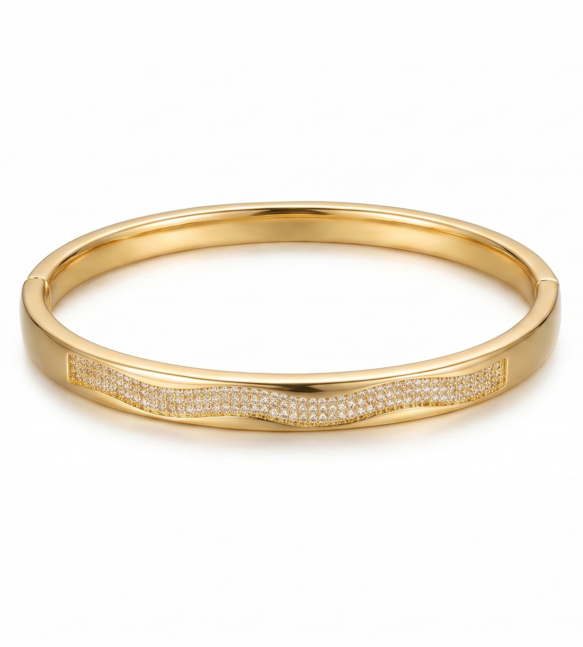 Diagonal Pave Panel Bangle