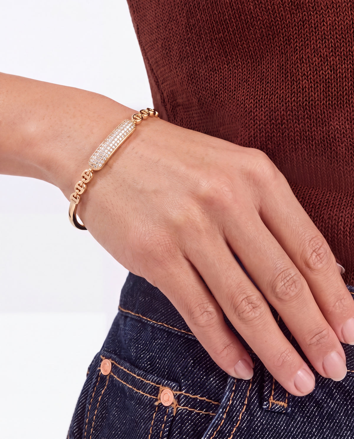Pave Bar Station Bracelet