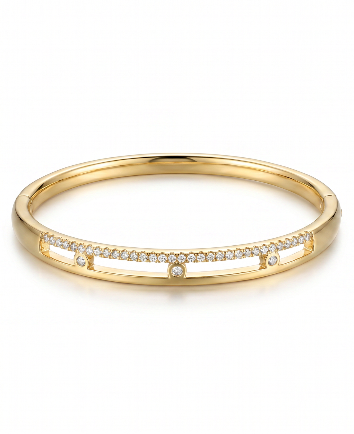Open Link Crystal Bangle