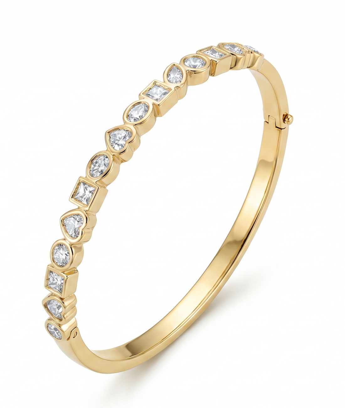 Mixed Shape Crystal Bangle