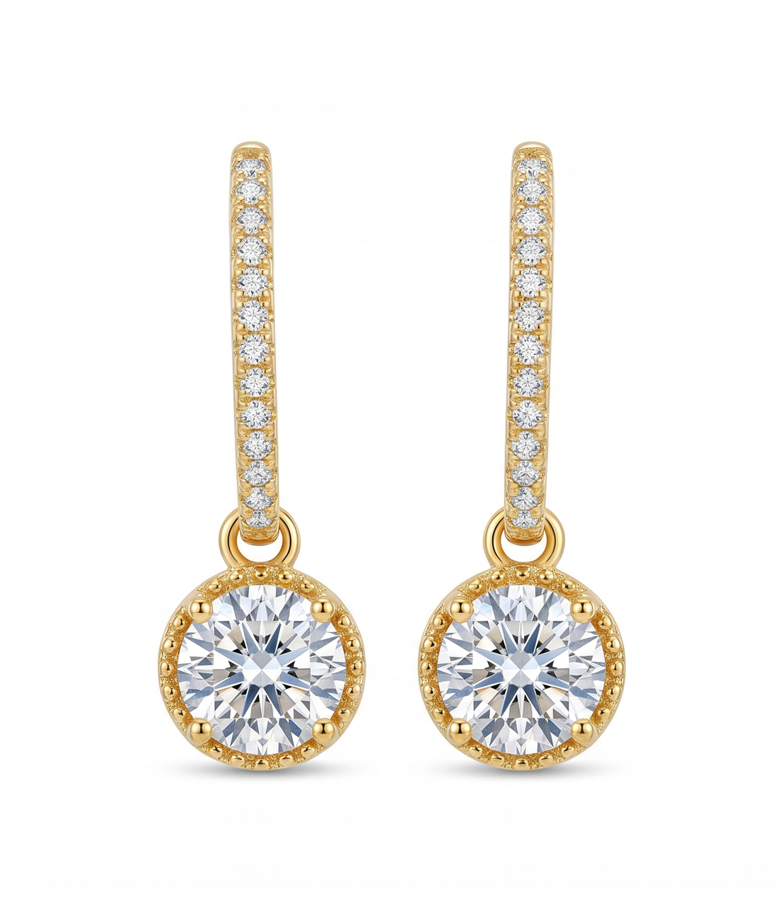 Halo Crystal Drop Hoops