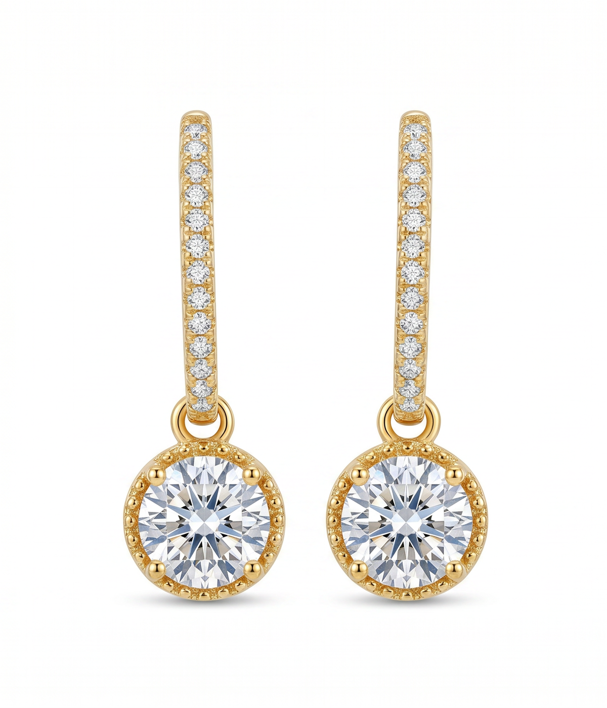 Halo Crystal Drop Hoops