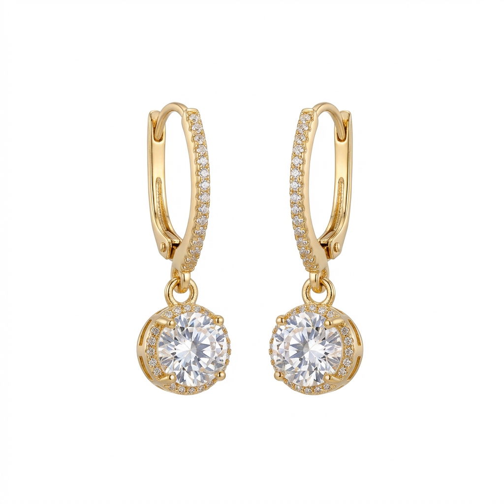 Halo Crystal Drop Hoops