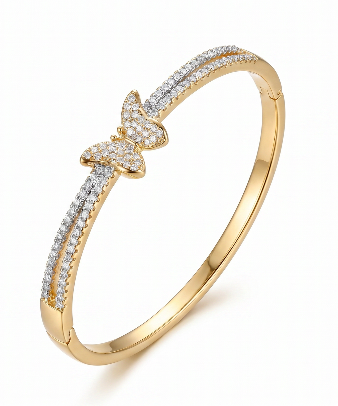 Pave Butterfly Cuff Bangle