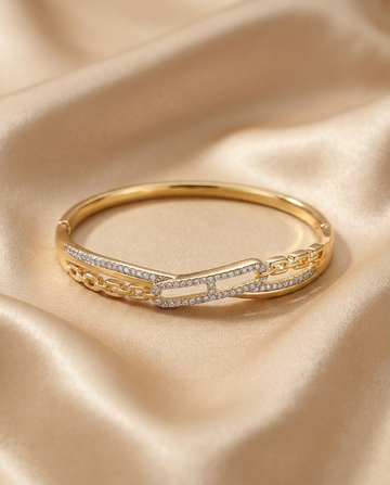 Chain-Link Pave Rail Bracelet