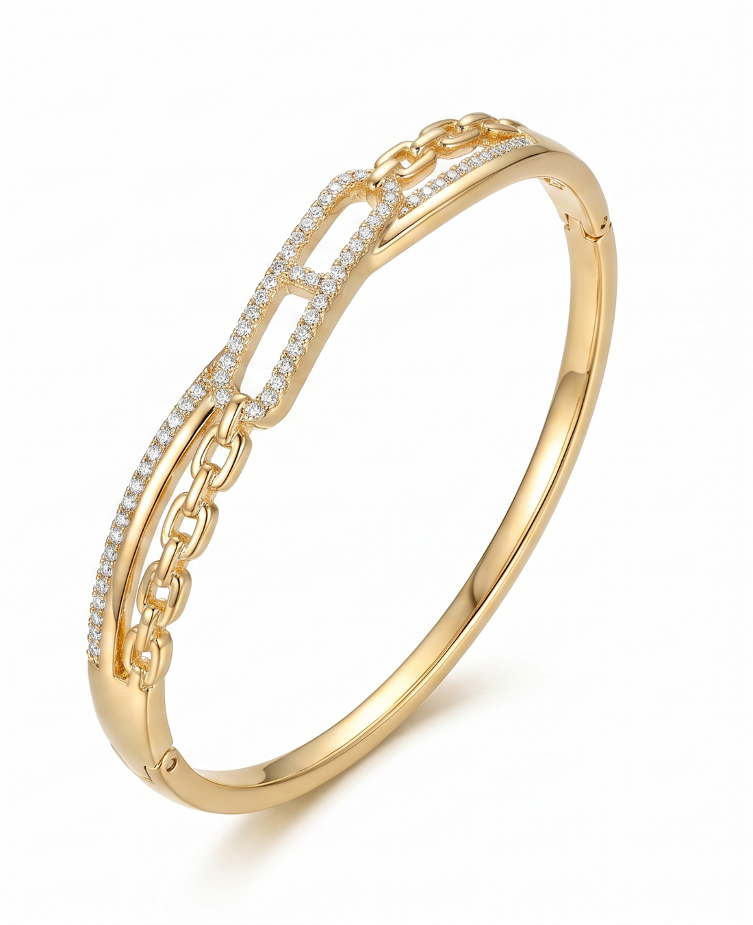 Chain-Link Pave Rail Bracelet