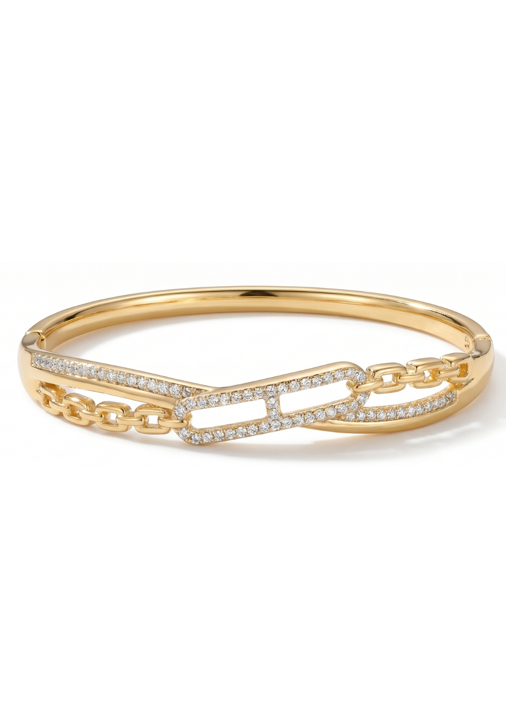 Chain-Link Pave Rail Bracelet