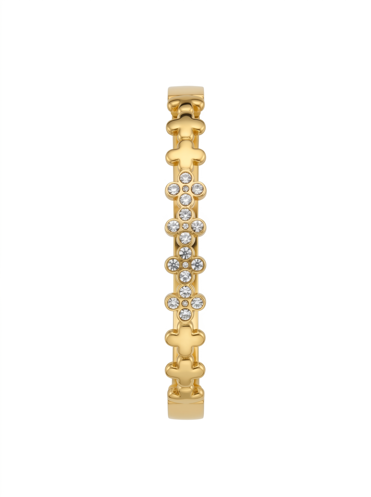 Gold Clover Crystal Bangle Bracelet