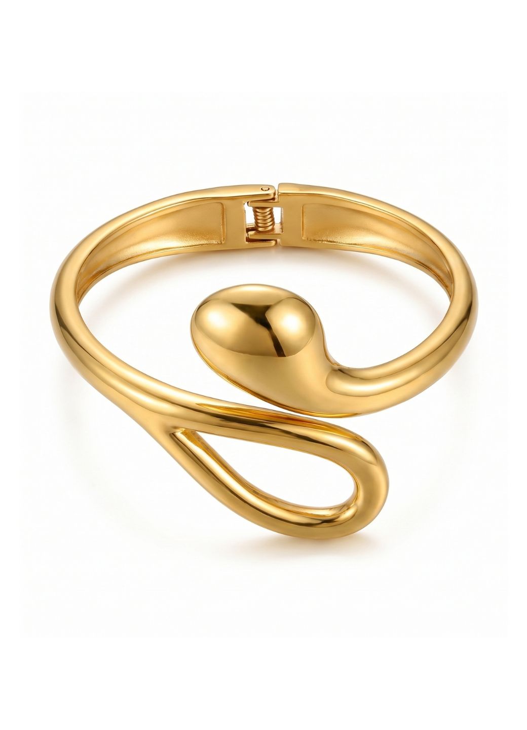 Gold Chunky Teardrop Cuff Bangle