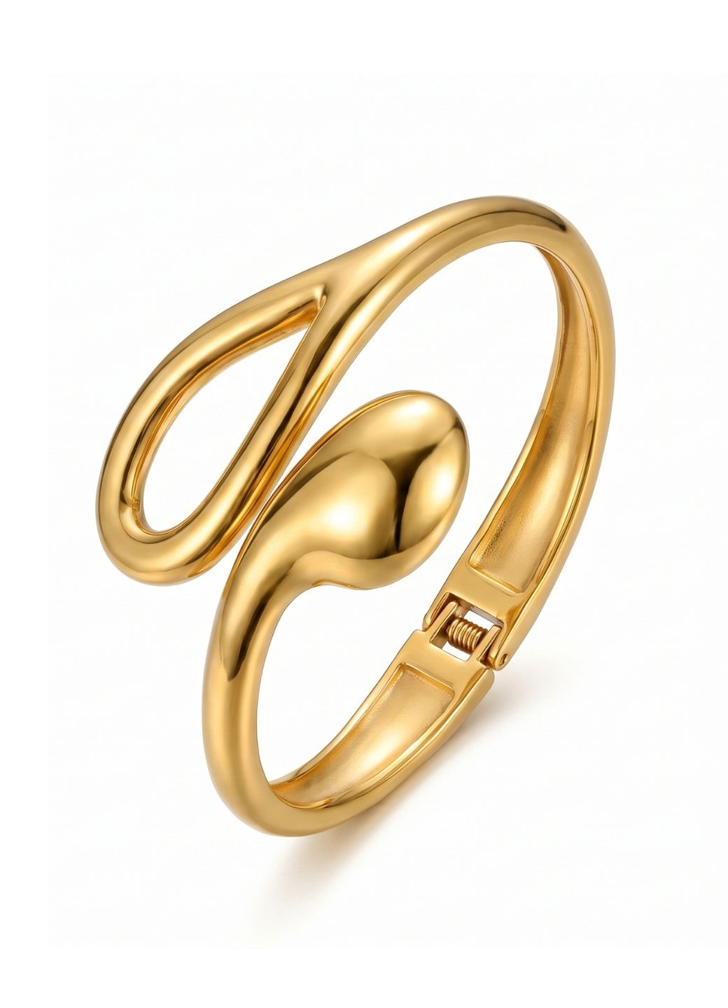 Gold Chunky Teardrop Cuff Bangle