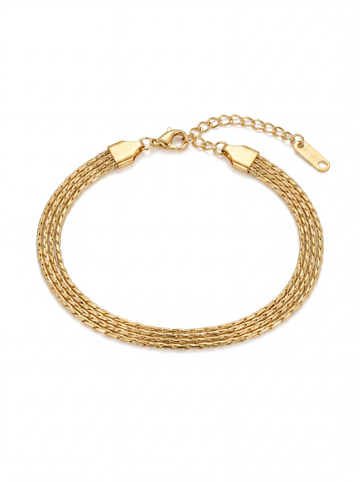 Woven Multi-Strand Gold Chain Bracelet