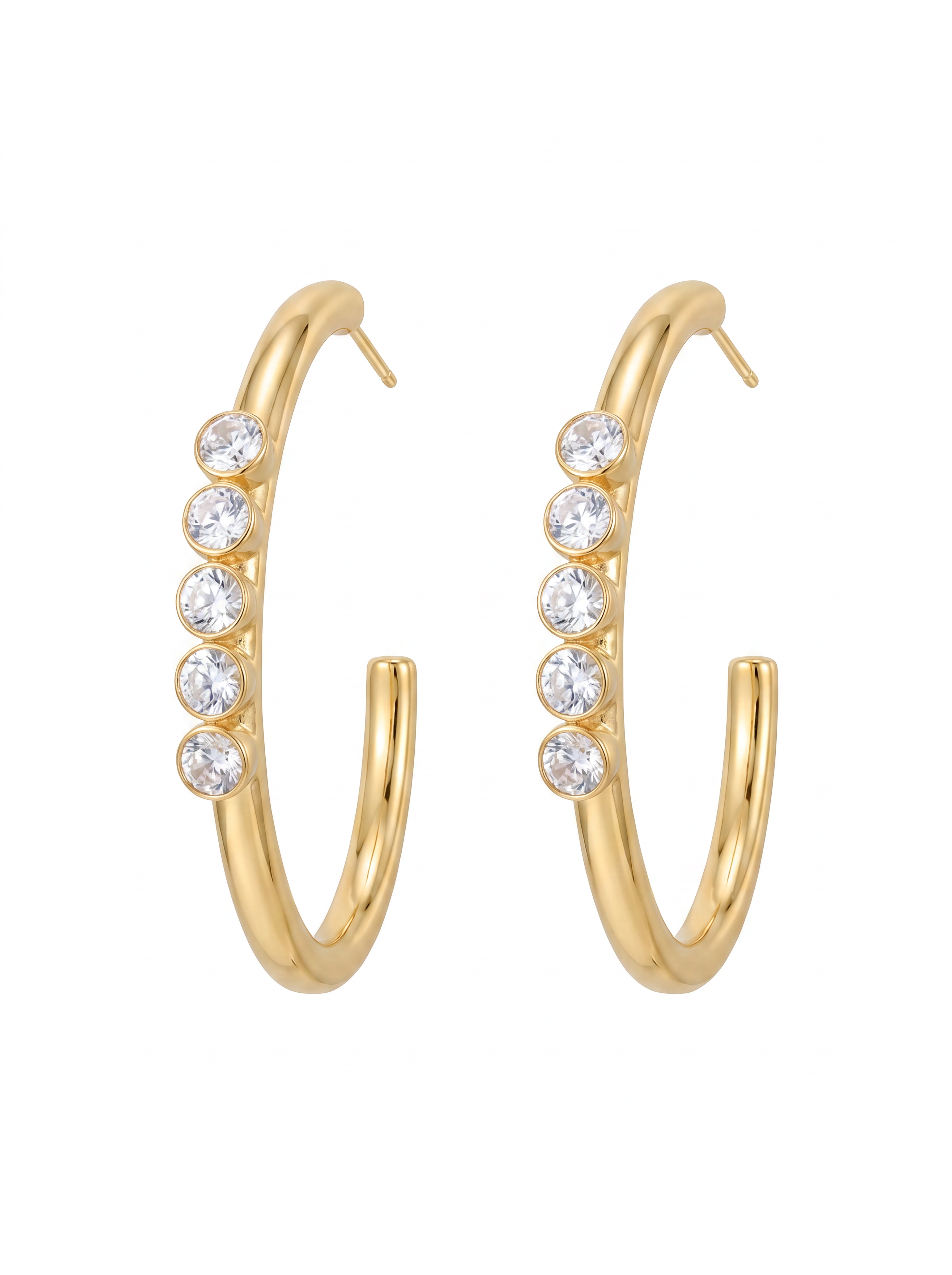 Radiant Crystal Half Hoop Earrings