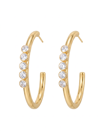 Radiant Crystal Half Hoop Earrings