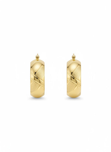 Textured Polished Huggie Hoop Earrings