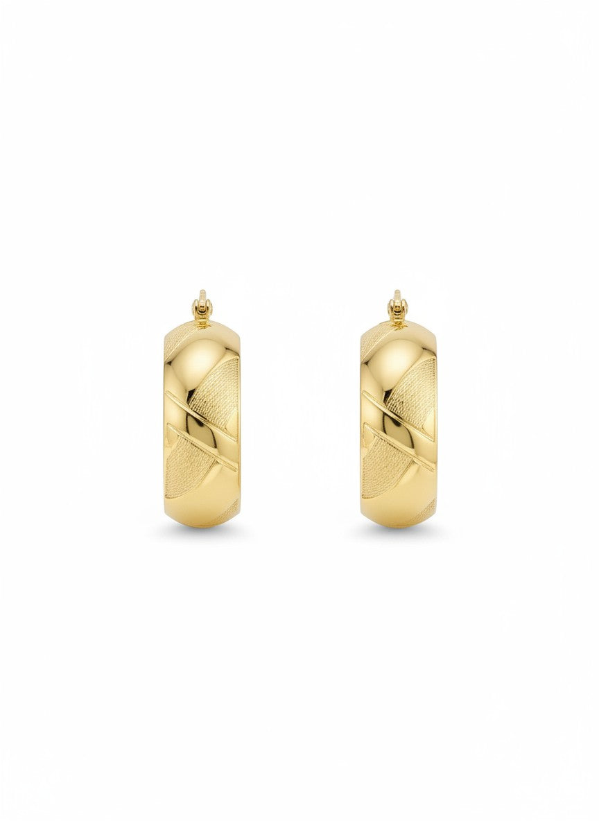 Textured Polished Huggie Hoop Earrings