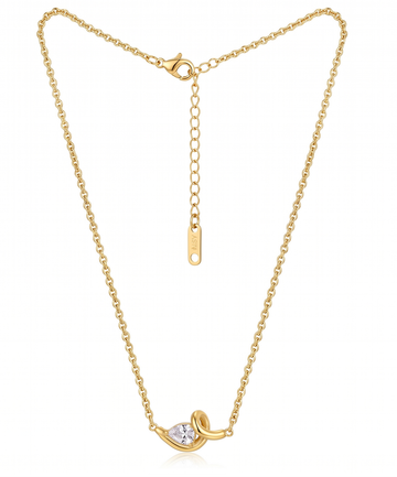 Floating Crystal Lariat Pendant Necklace