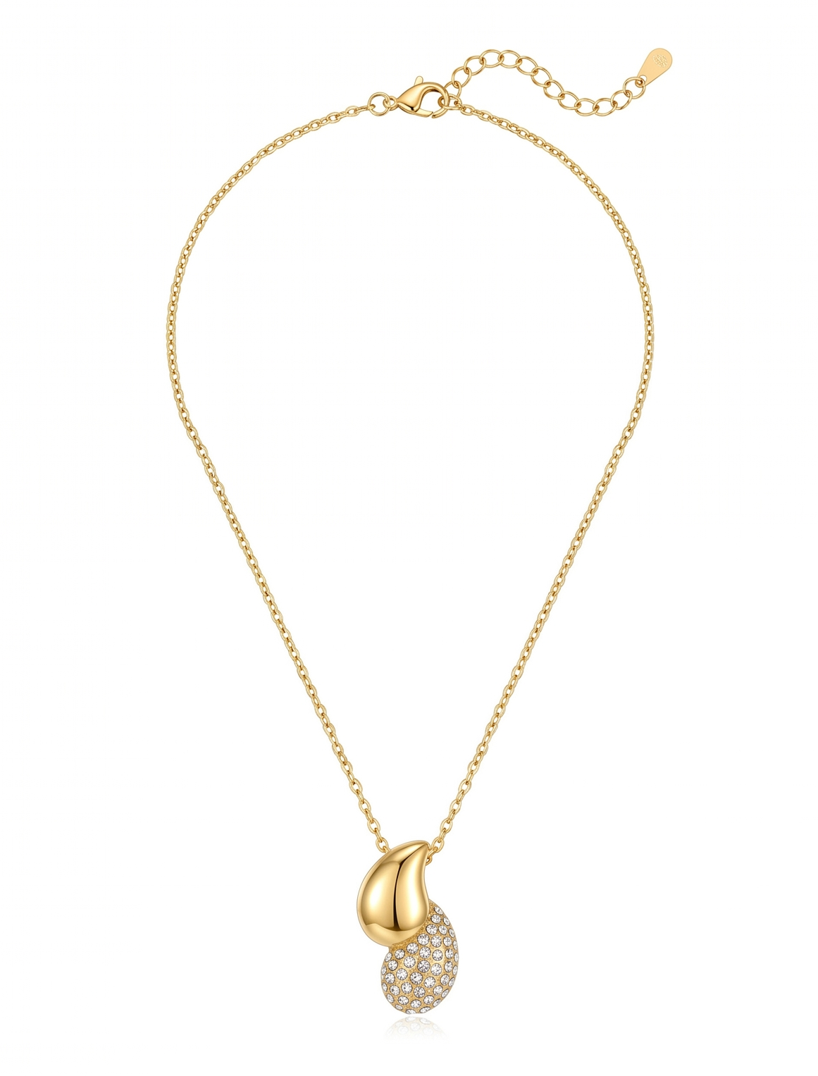 Dual Charm Pavé Pendant Necklace