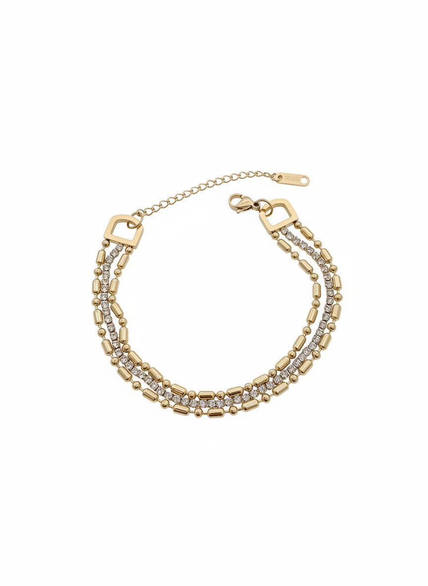Layered Textured Chain Bracelet