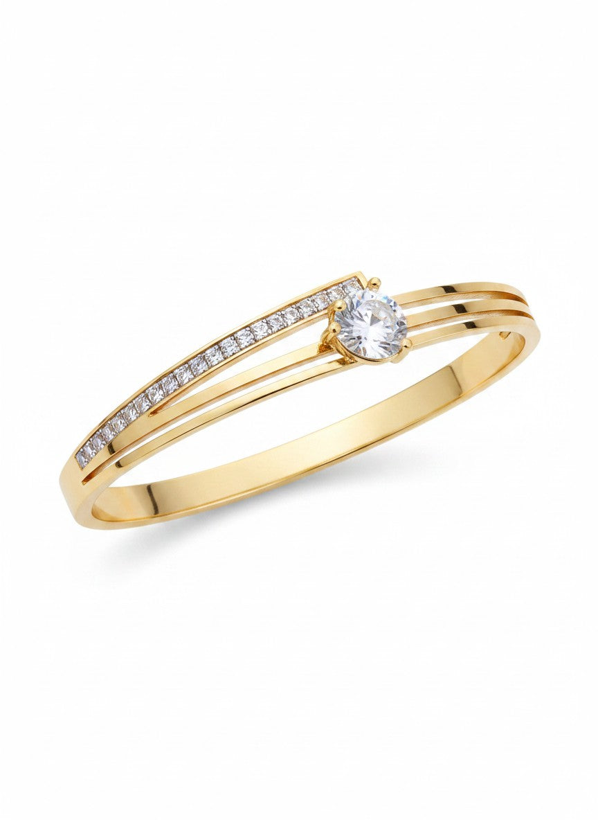 Diagonal Pavé Solitaire Bracelet
