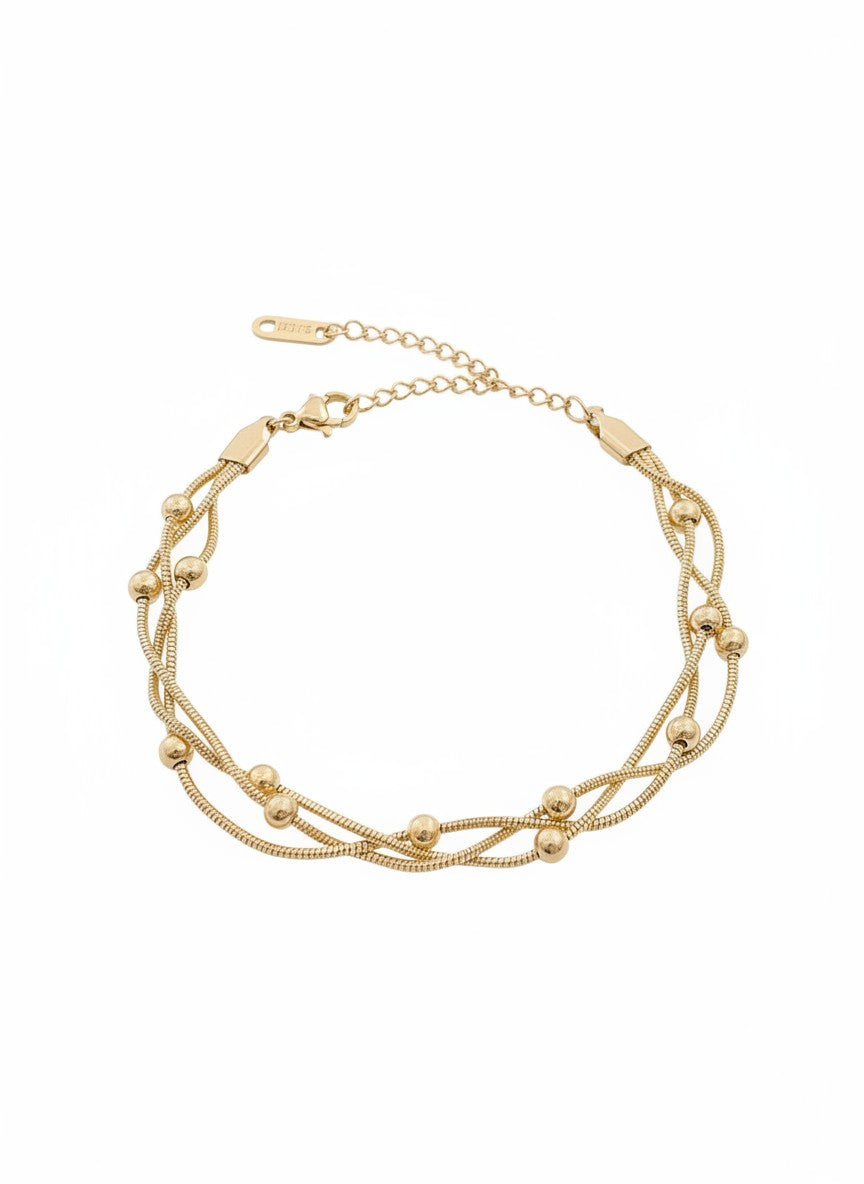 Twisted Link Layered Chain Bracelet
