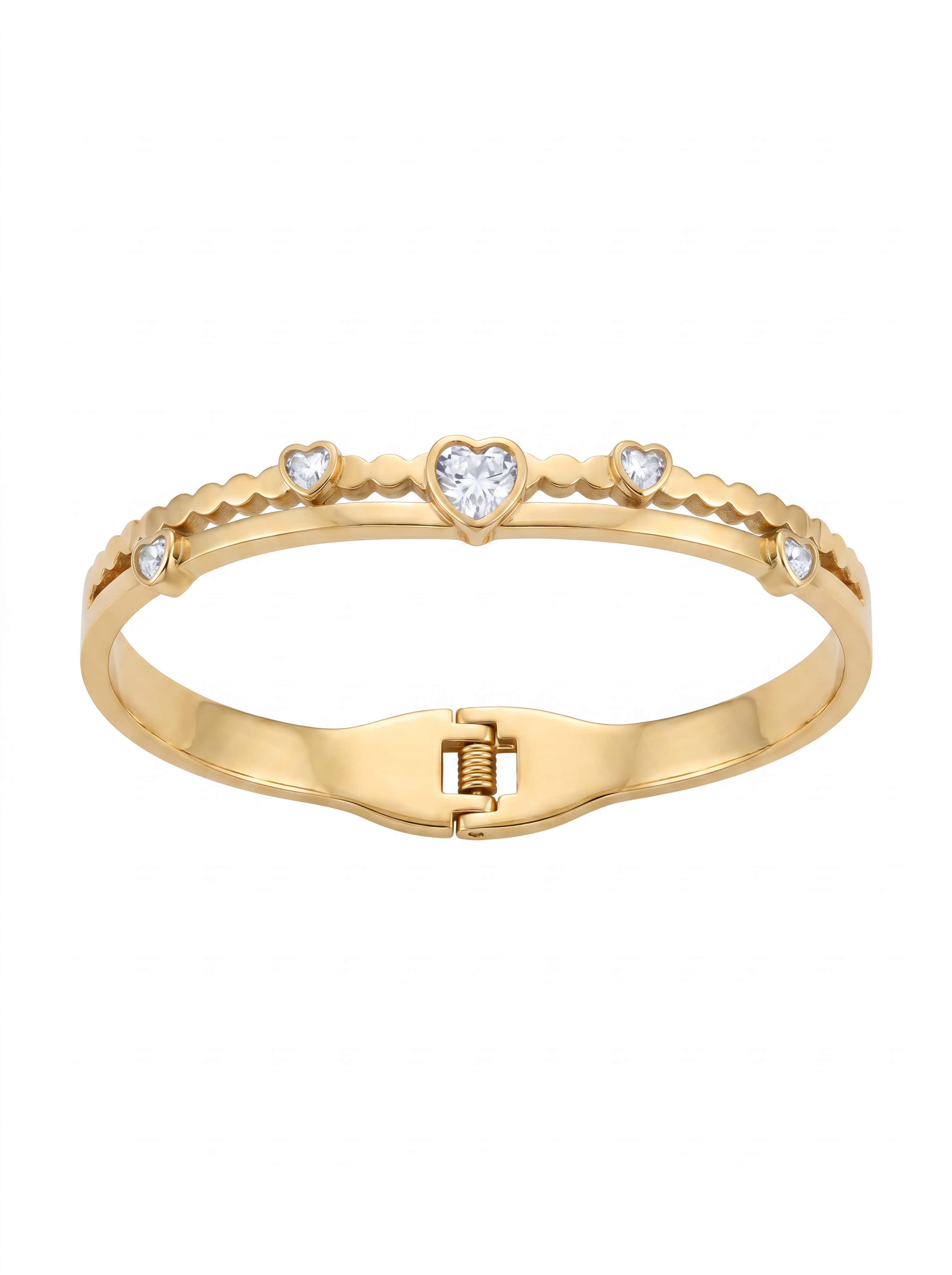 Crystal Heart Station Tennis Bracelet