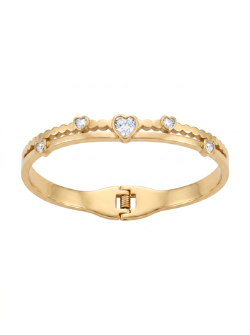 Crystal Heart Station Tennis Bracelet