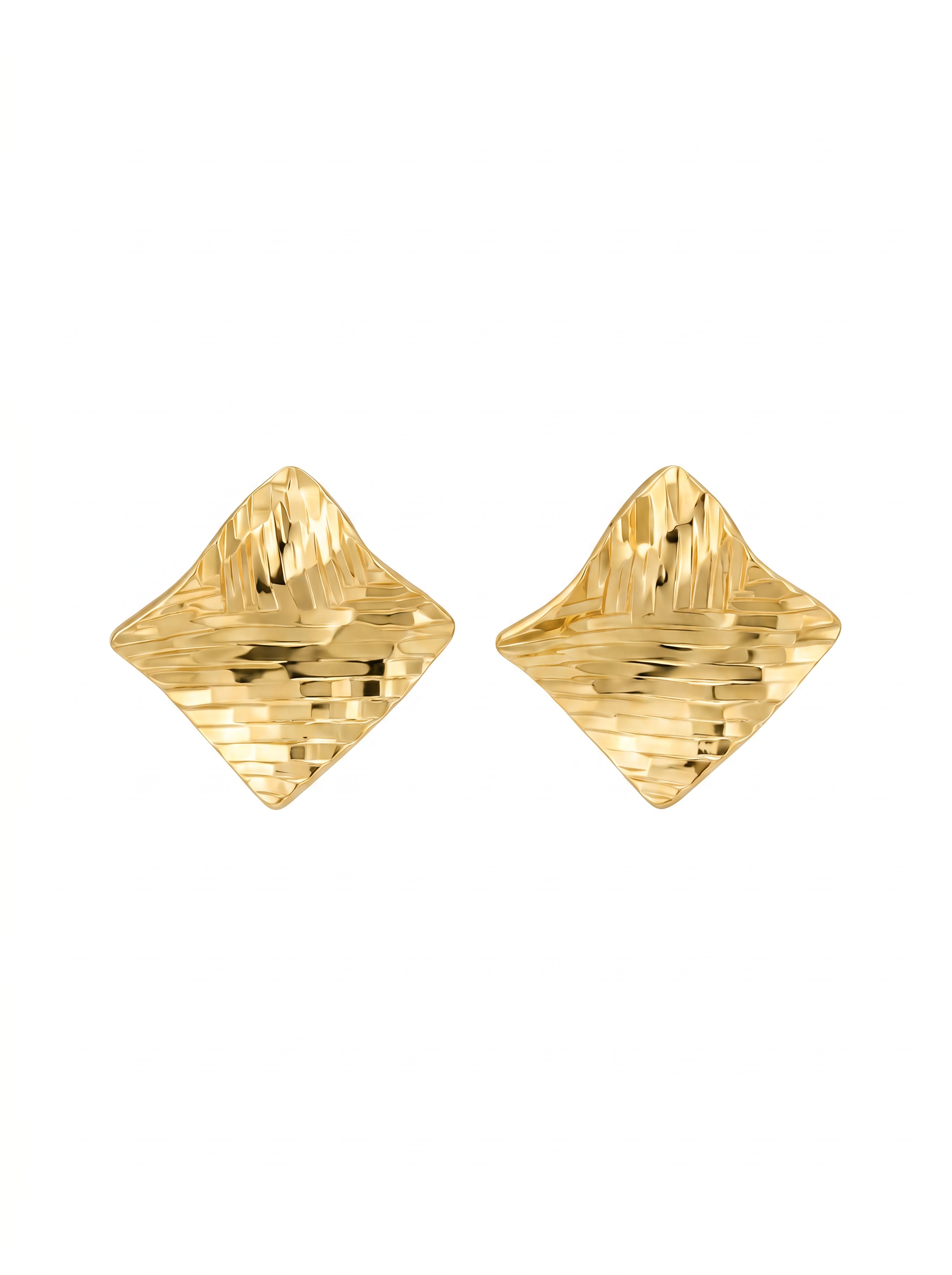 Diamond Textured Square Stud Earrings