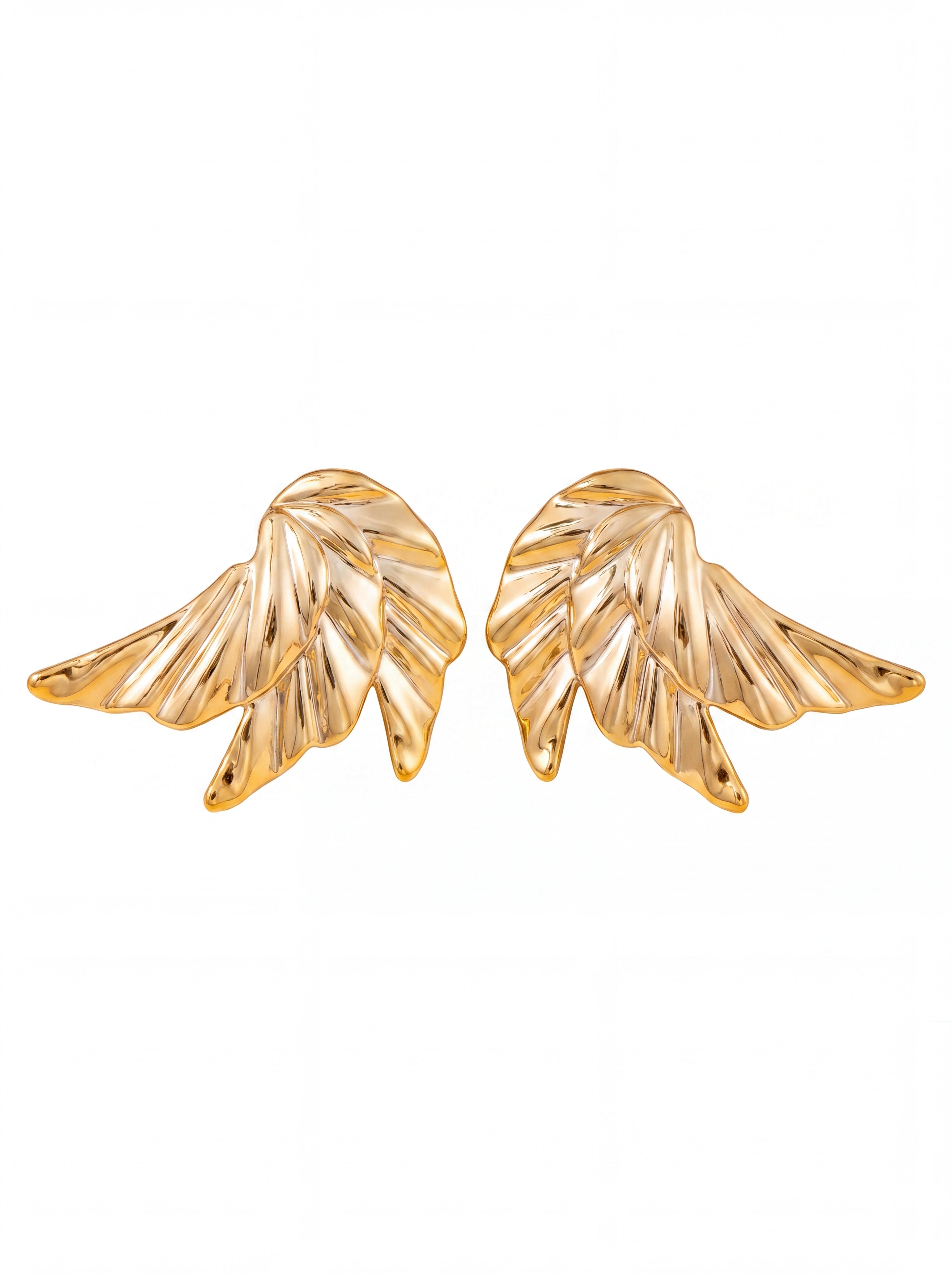 Textured Wing Statement Stud Earrings