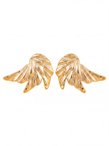 Textured Wing Statement Stud Earrings
