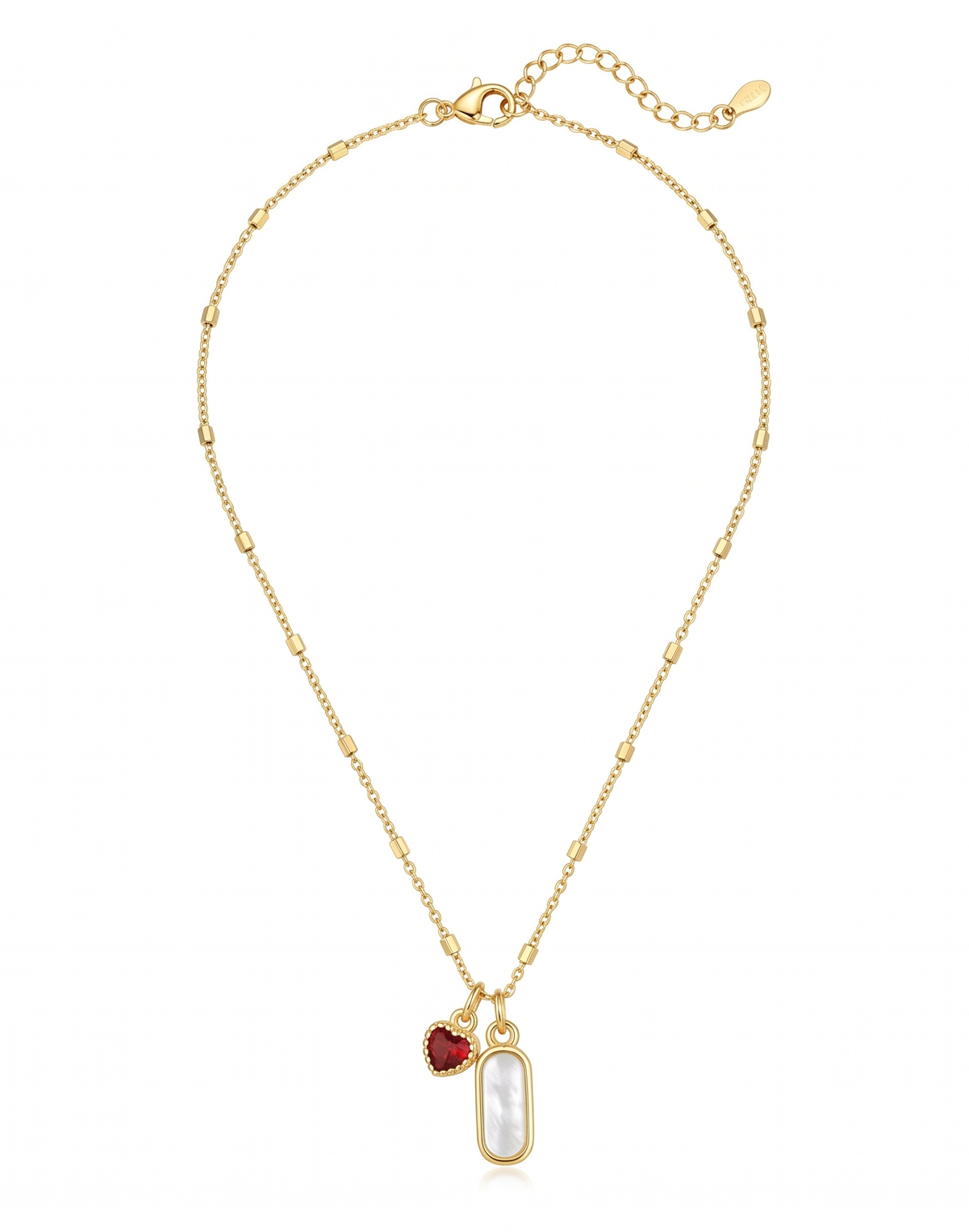 Red Crystal Paperclip Pendant Necklace