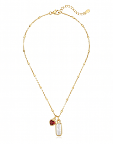 Red Crystal Paperclip Pendant Necklace