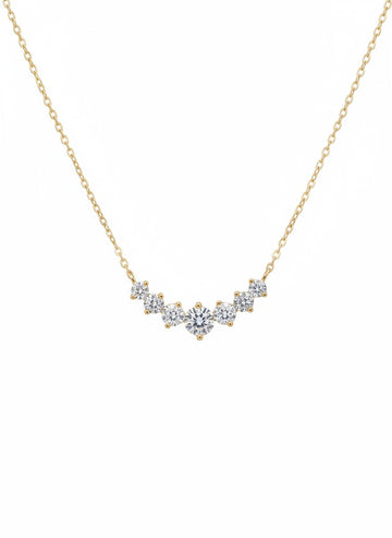 Graduated Crystal Cluster Gold Necklace