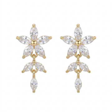 Golden Floral Vine Drop Earrings