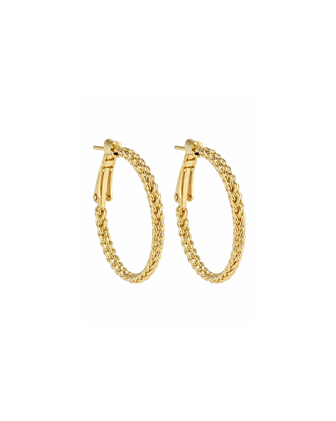 Twisted Textured Light Gold Hoop Earrings