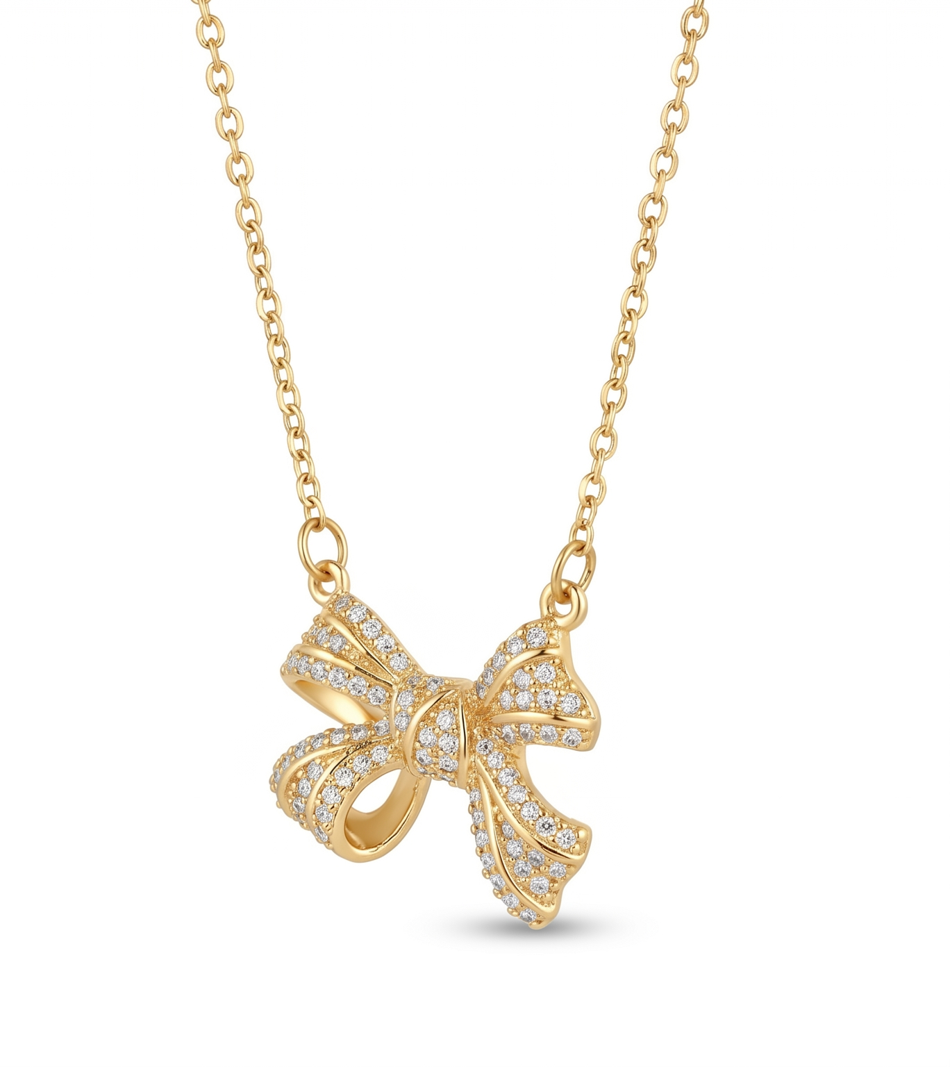 Crystal Butterfly Charm Pendant Necklace