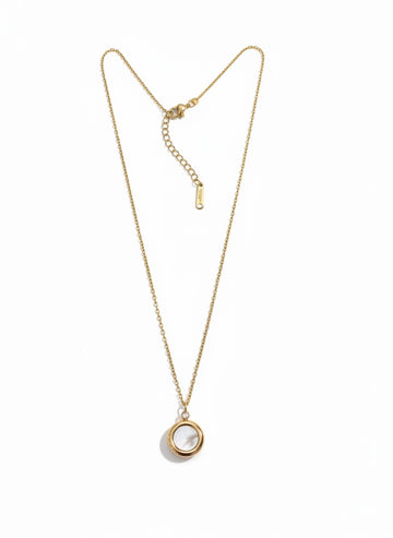 Open Circle Solitaire Pendant Necklace