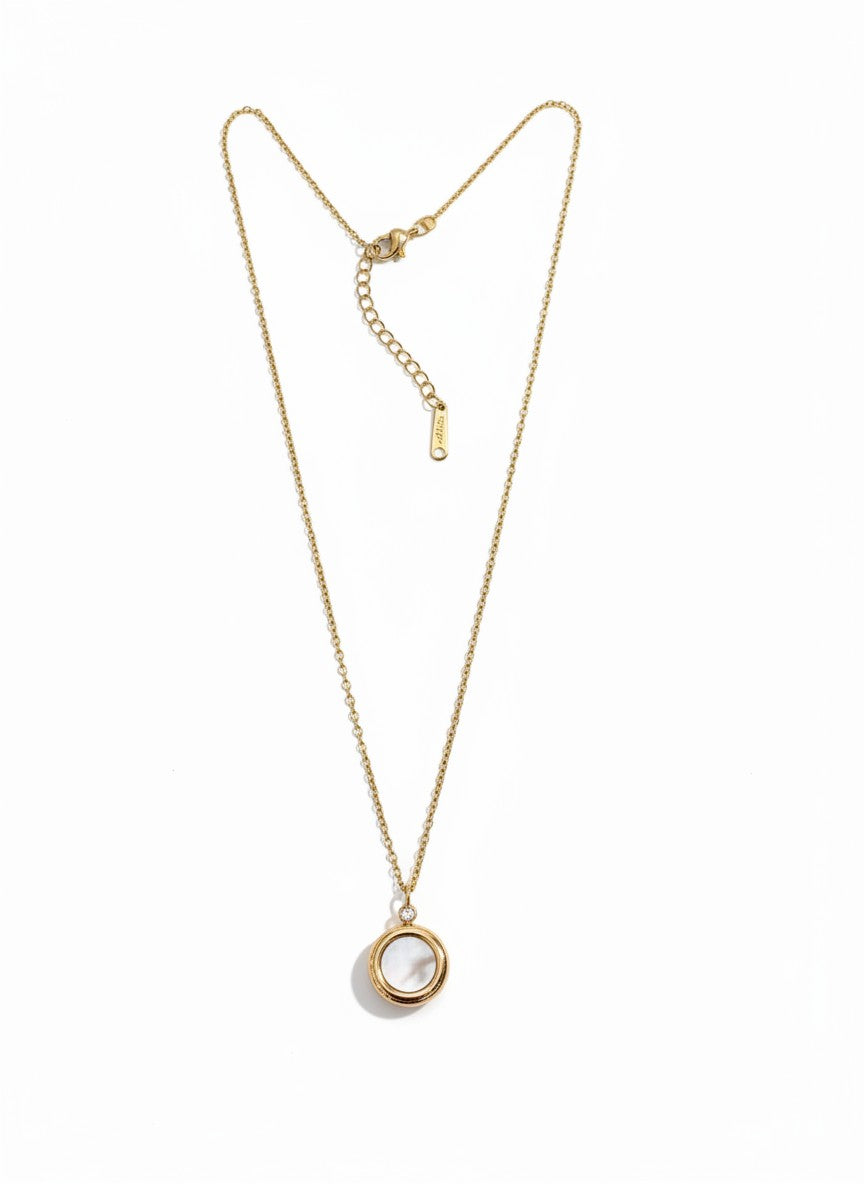 Open Circle Solitaire Pendant Necklace