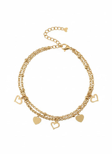 Delicate Heart Charm Chain Bracelet