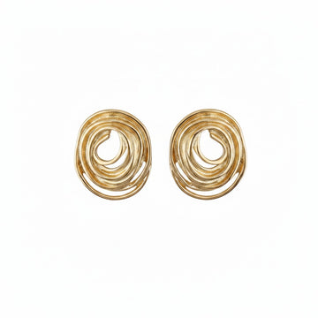 Sculptural Swirl Gold Stud Earrings