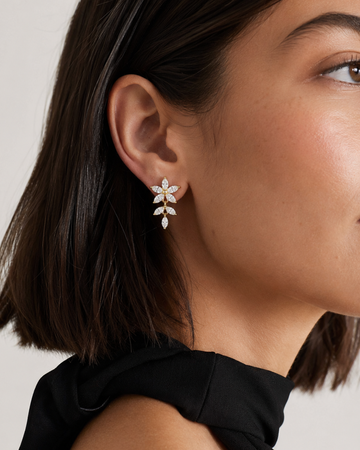 Light Golden Floral Vine Drop Earrings