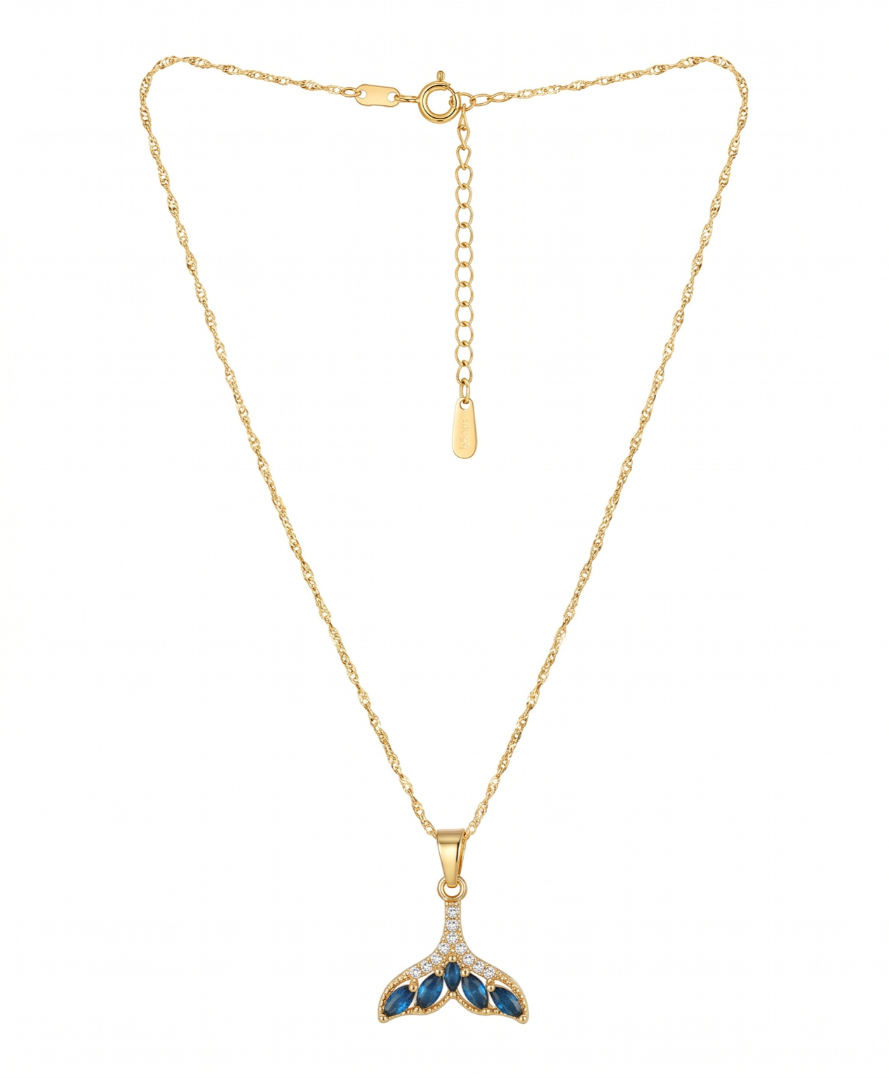 Enamel Mermaid Tail Pendant Necklace
