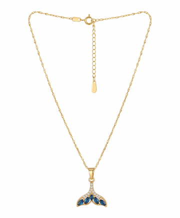 Enamel Mermaid Tail Pendant Necklace
