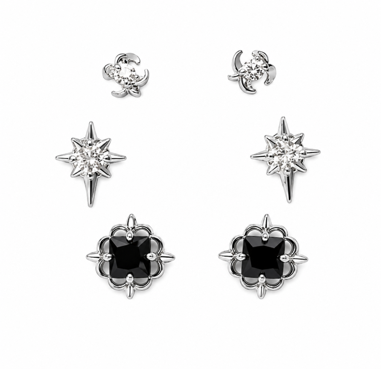 Crystal Stud Earring Set