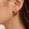 Linked Black Enamel Hoop Earrings
