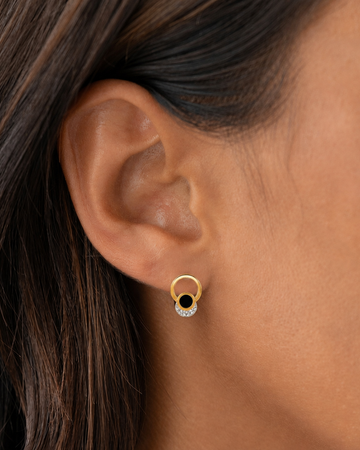 Black Stone Stud Earrings