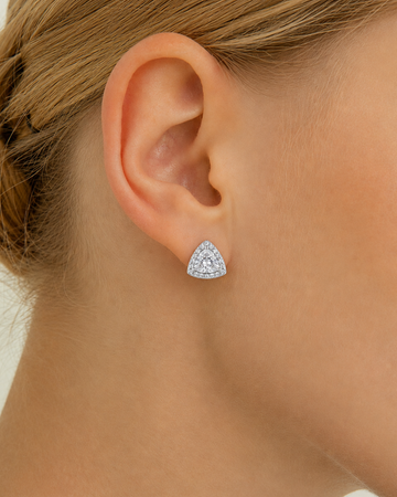 Silver Crystal Stud Earrings