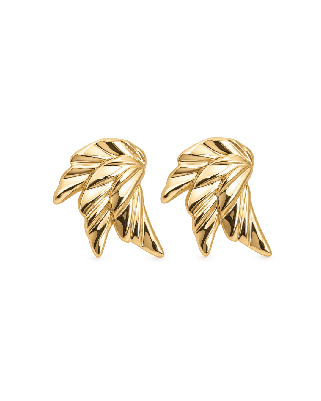 Textured Wing Statement Stud Earrings