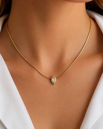 Marquise Crystal Pendant Necklace